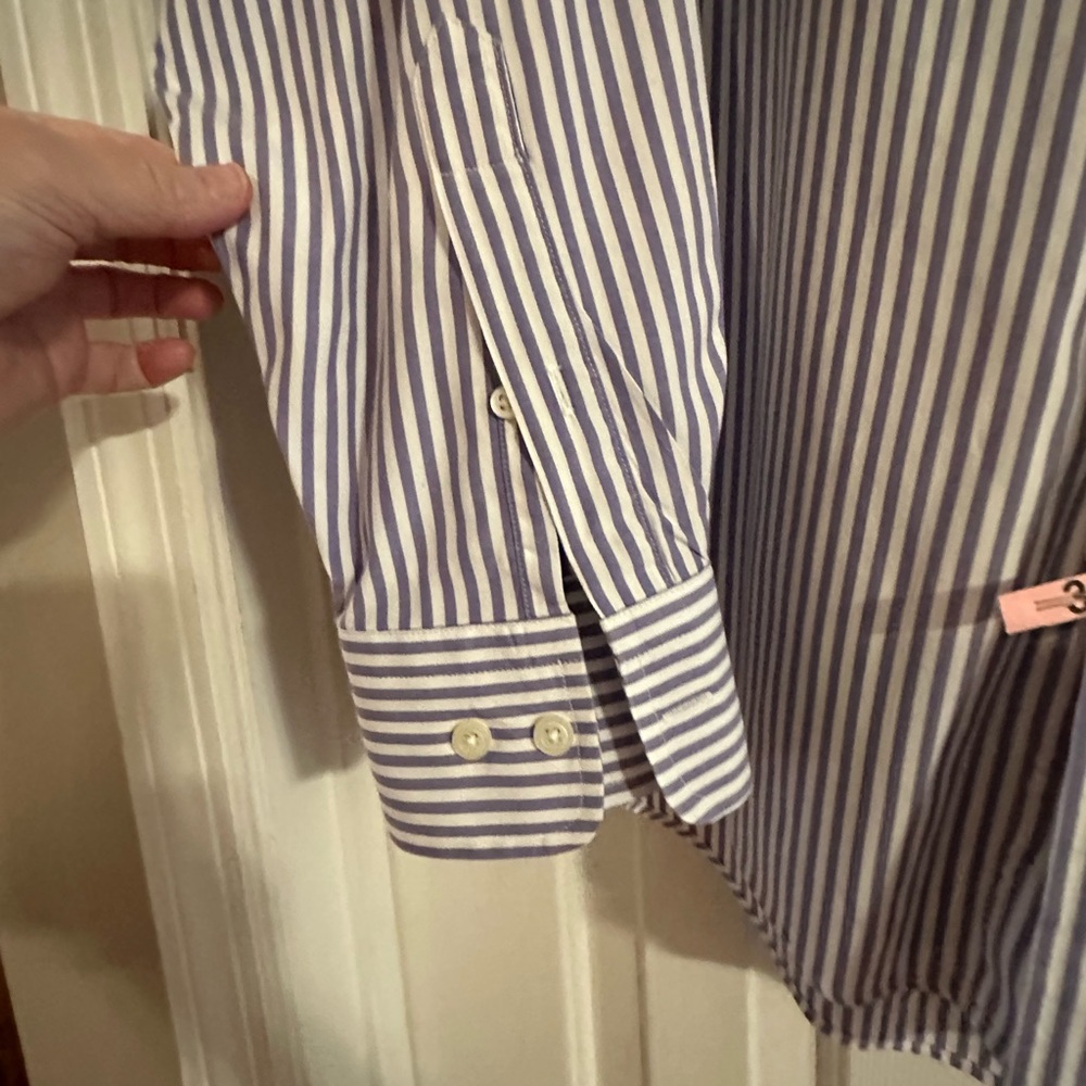 NAUTICA - MERCERIZED COTTON CLASSIC BUTTON DOWN Long Sleeve Men’s M, Striped EUC - Picture 7 of 10